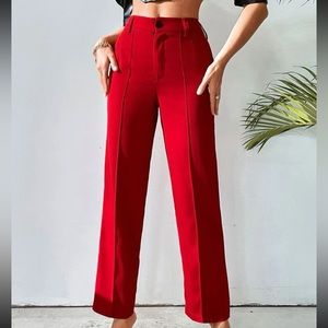 SHEIN Solid Seam Detail Tailored Pants Size: L